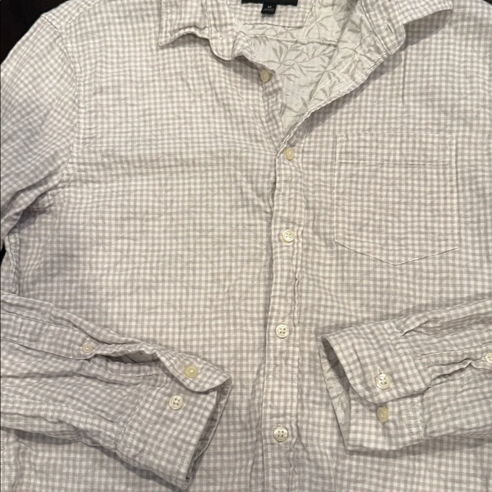 Banana Republic Light Beige Plaid Shirt